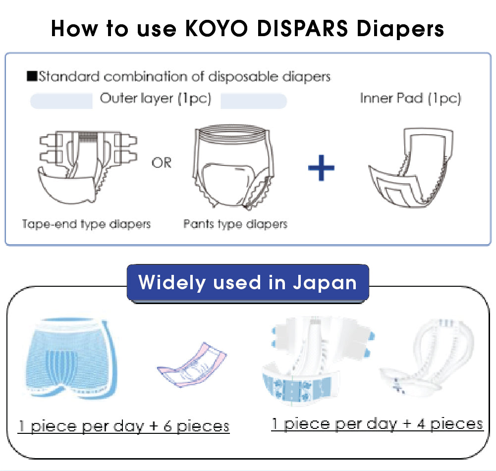 Dispars Only One Unisex Adult Tape Diapers (L-LL Size)【17pcs】