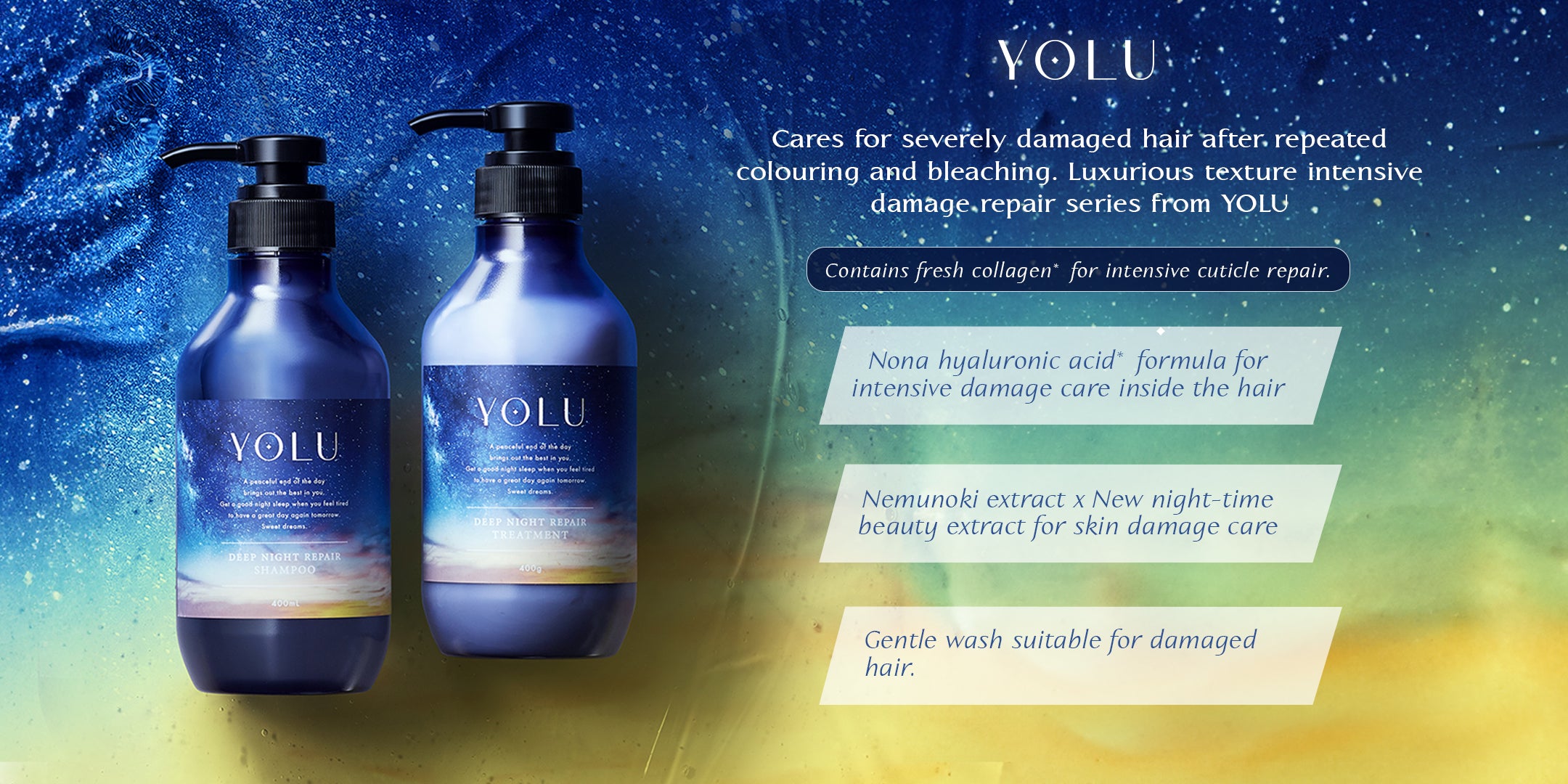 YOLU Deep  Night Repair Series (Shampoo/ Conditioner/ Hair Oil/ Treatment Hair Mask) Direct from Japan